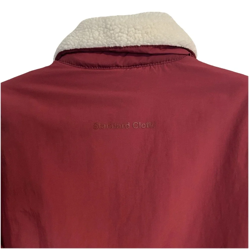 Urban Outfitters Standard Cloth Fleece Lined Coach Men Jacket Size Medium Maroon